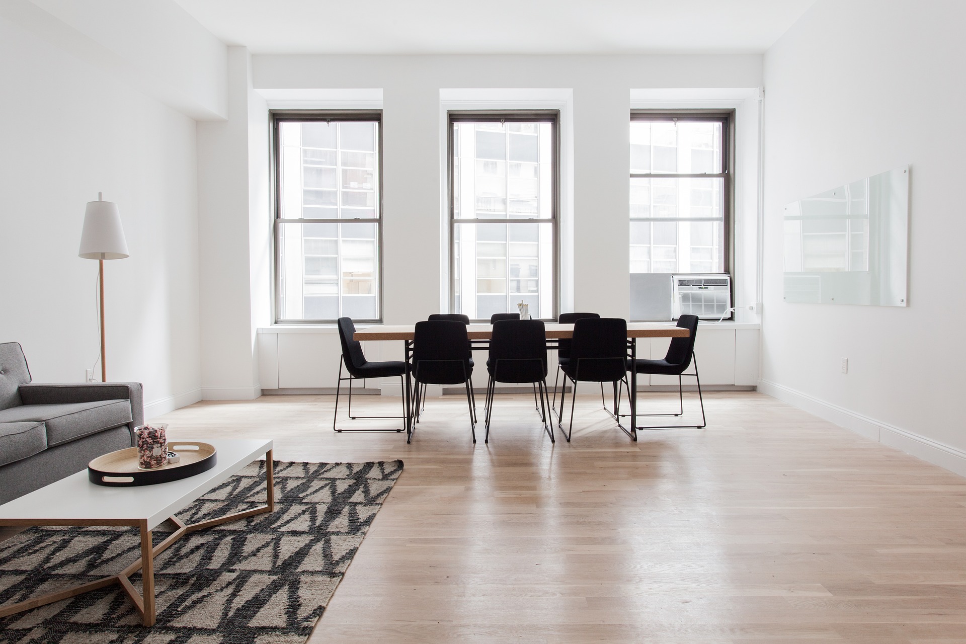 Laminate flooring in a modern interior