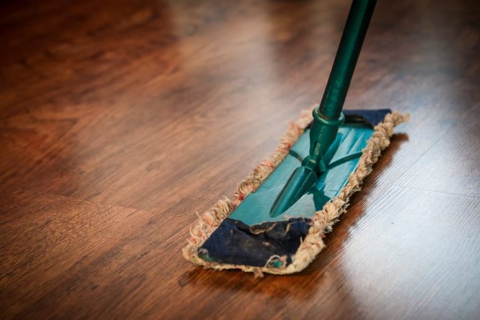 using a mop to clean lvt flooring