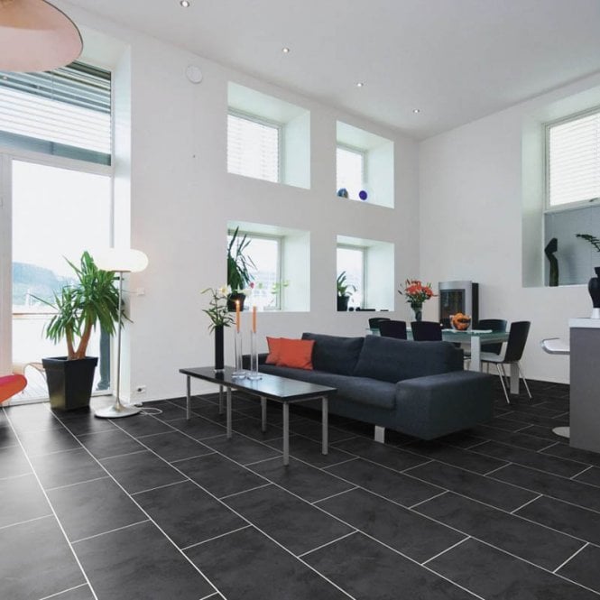 Luvanto Black Slate -  Design Luxury Vinyl Tiles | QAF-LVT-22
