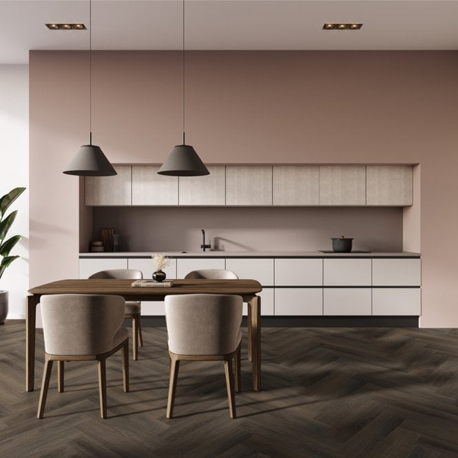 Luvanto Craftsman Blackthorn Oak QAF-CVH-06 Dryback Herringbone 