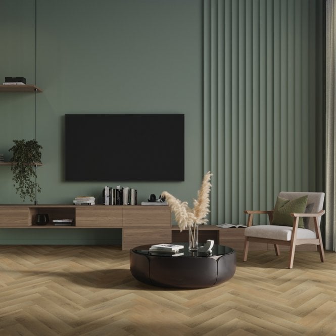 Luvanto Craftsman Fireside Oak QAF-CVH-04 Dryback Herringbone 