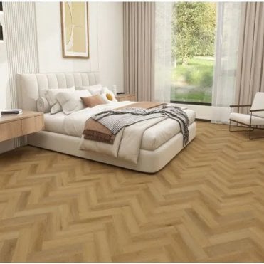 Ferrano LVT Fascino Herringbone Canvas Oak Evergreen Floors