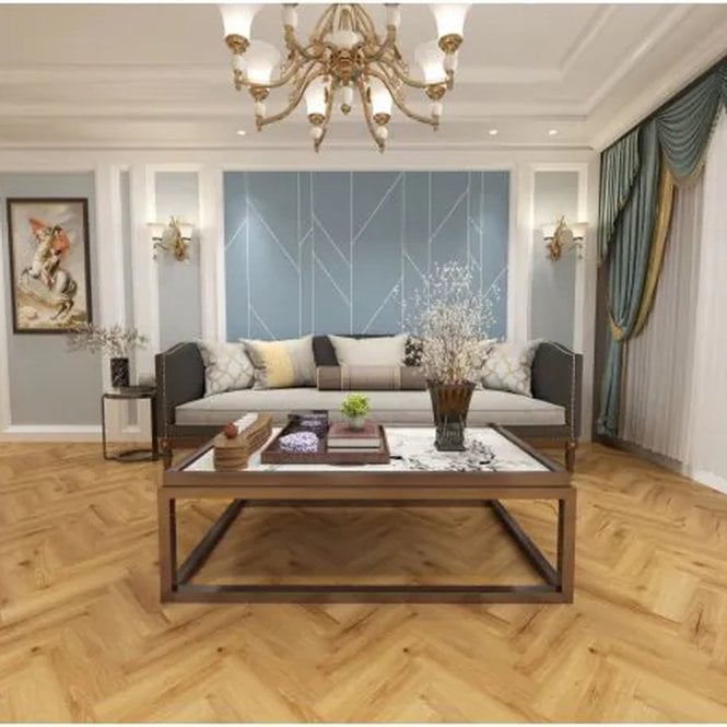 Evergreen Floors Ferrano LVT Fascino Herringbone Rustic Hearth 