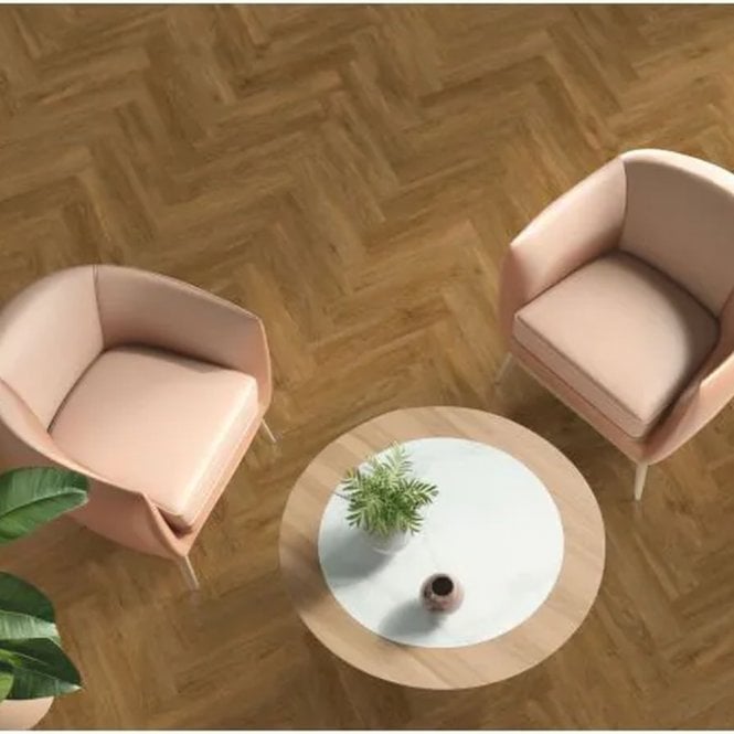 Evergreen Floors Ferrano LVT Opulenza Herringbone Antique Oak 