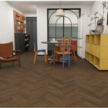 Ferrano LVT Opulenza Herringbone Bark Oak Evergreen Floors