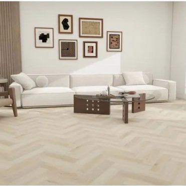 Ferrano LVT Opulenza Herringbone Dust Oak Evergreen Floors