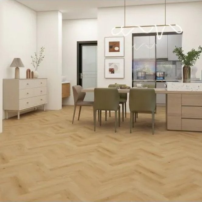 Evergreen Floors Ferrano LVT Opulenza Herringbone Willow Haze 