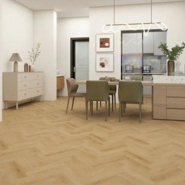 Ferrano LVT Opulenza Herringbone Willow Haze Evergreen Floors