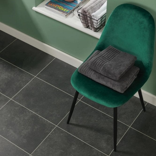 Karndean Design Flooring Black Riven Slate ST15 Knight Tile