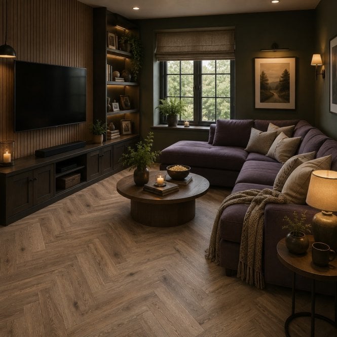 Abingdon Flooring Simply Nature 14/3 Herringbone Dark Smoked 