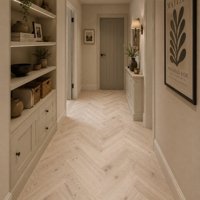 Abingdon Flooring Simply Nature 14/3 Herringbone Latte 