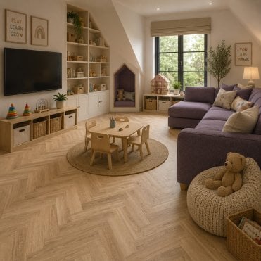 Simply Nature 14/3 Herringbone Light Smoked Abingdon Flooring
